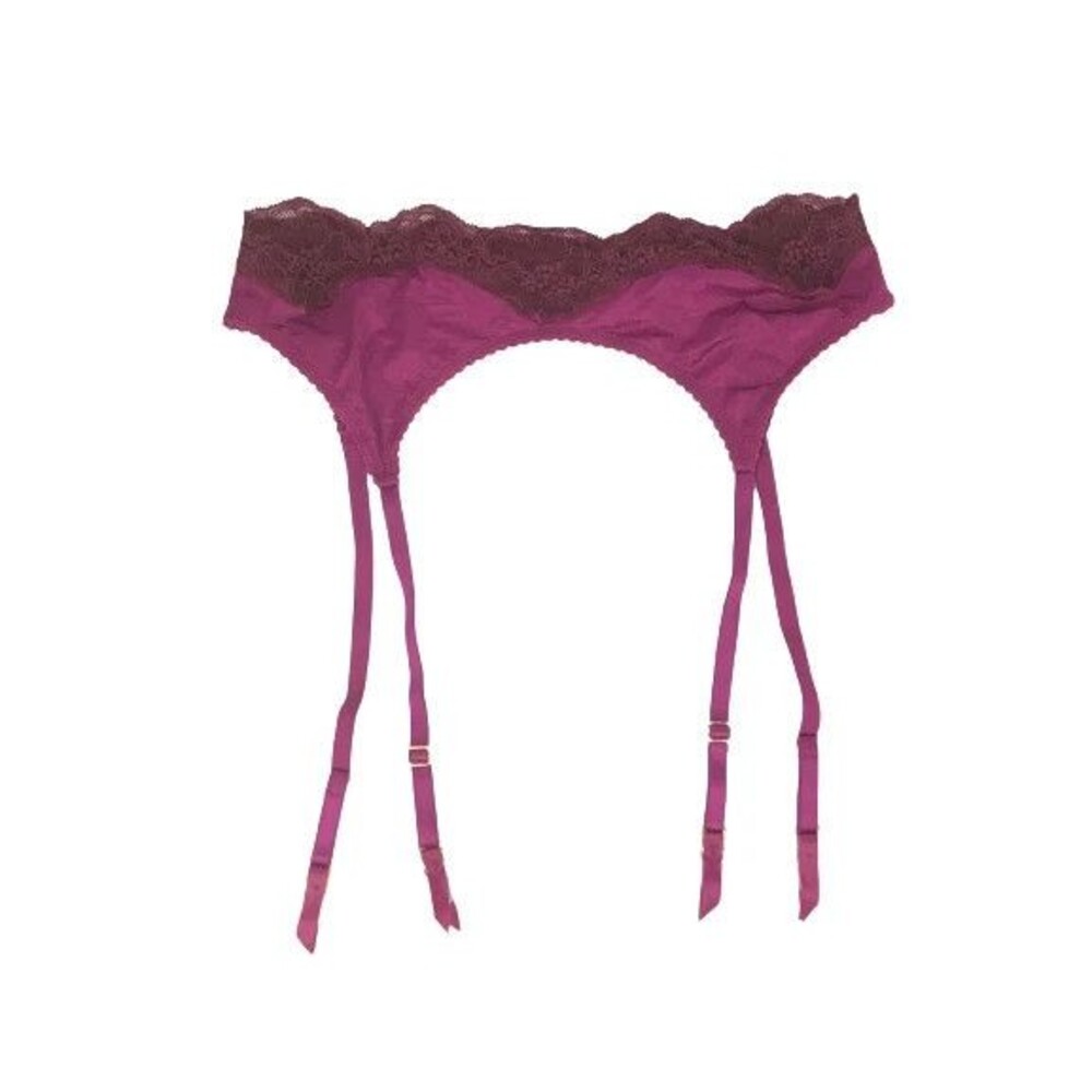 VICTORIA'S SECRET VERY SEXY LACE TRIM GARTER BELT RASBERRY COOLER XS/S NWT